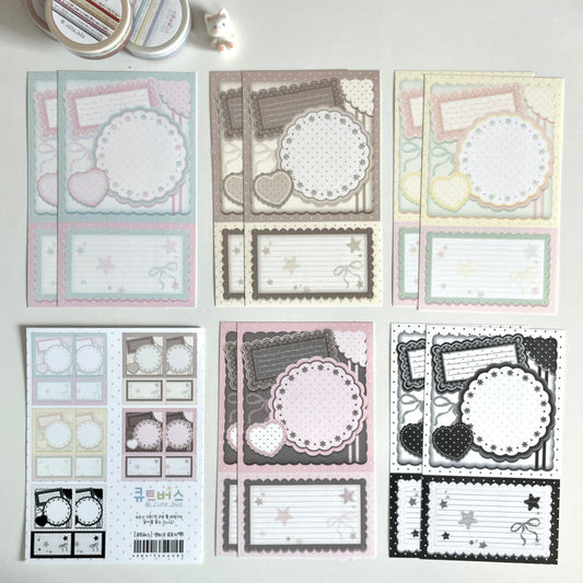 [Cute Bus] Antique Memo Sticker Pack (Ver 1)