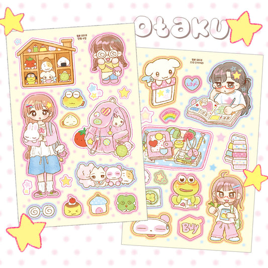 [Pink Rue] Otaku Sticker Sheet (2 Options)