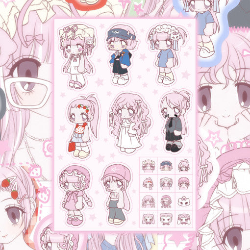 [Rumpumpum] Loner Girl Meta! Mini Me (Clear) Sticker Sheet