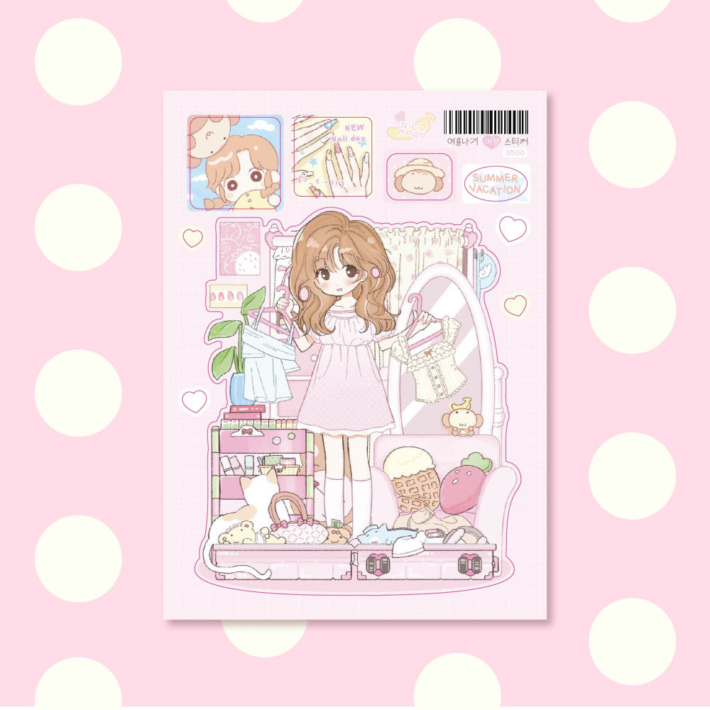 [Ricomaru] Summer Getaway Travel Sticker Sheet