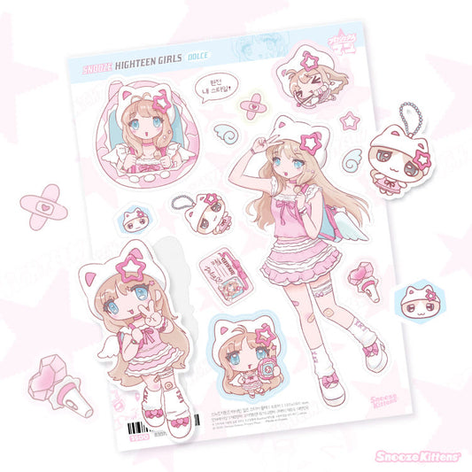 [Snooze Kittens] Highteen Girls Sticker Sheet (Dolce)