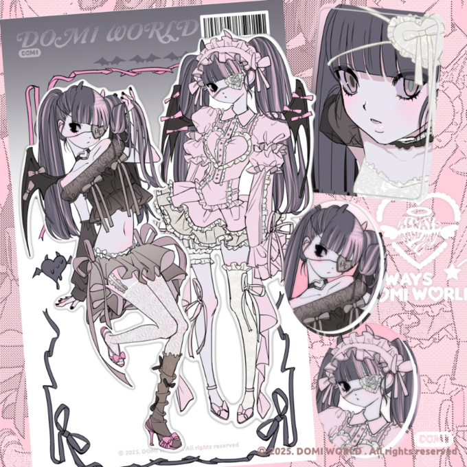 [Domi World] Ribbon Devil Die Cut Sticker Set