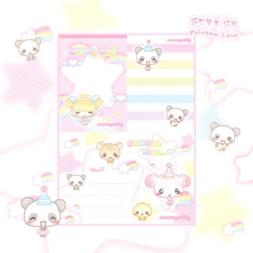 [Creamy Village] Rainbow Love Memo Pad