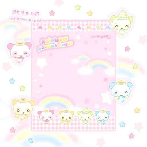 [Creamy Village] Rainbow Panda Friends Memo Pad