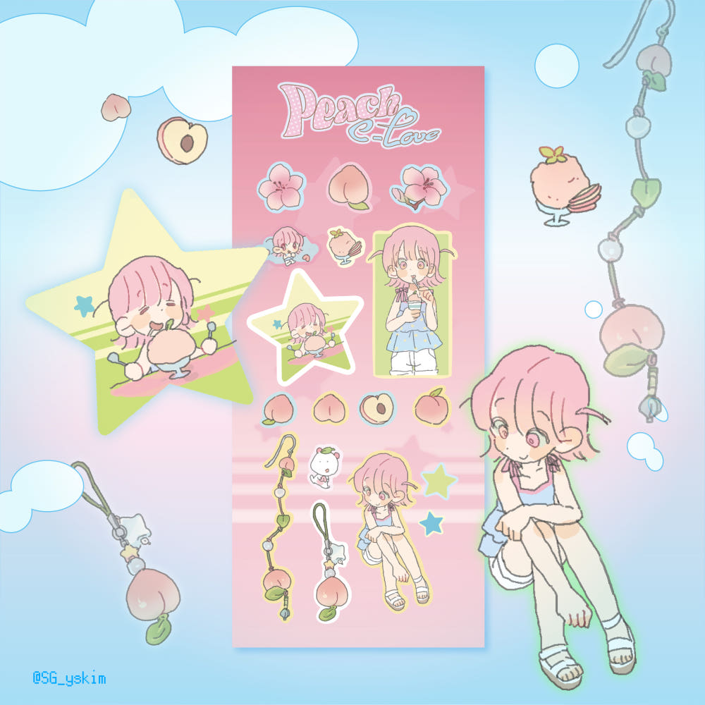 [Sg_yskim] Peach C-Love Sticker Sheet (Momo)