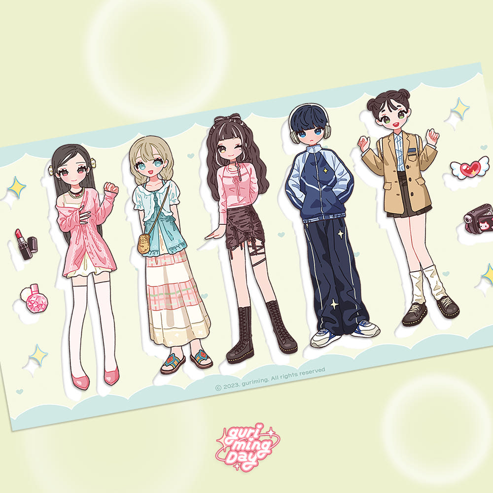 [Guriming] Girl's Outfits Sticker Sheet