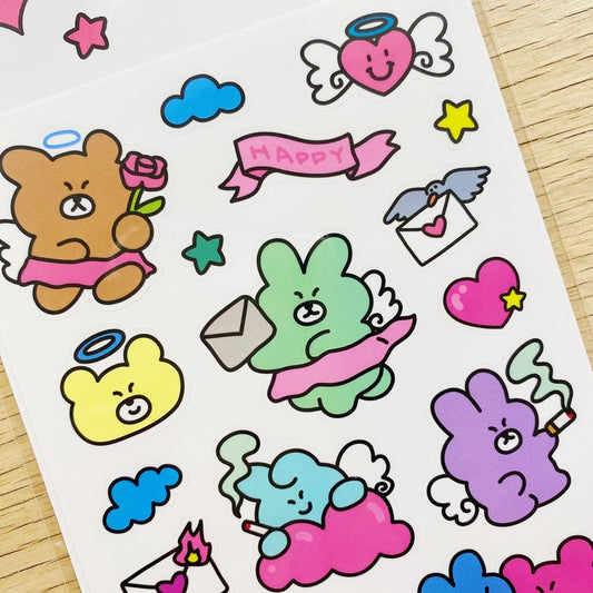 [Monanbear] Burning Letter Sticker Sheet
