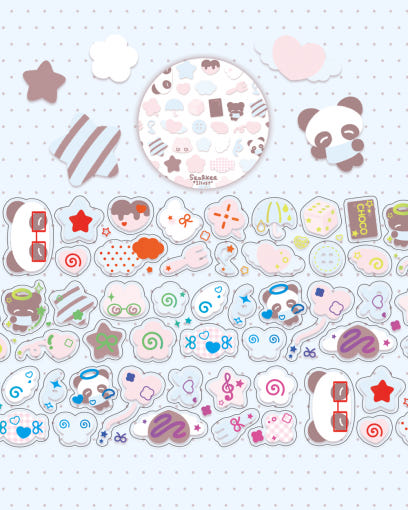 [Seolkee] Pink Choco Blue 25mm Clear Foil Kiss Cut Tape