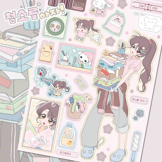 [Doci of Dreams] Let’s Clean Up! Character Sticker Sheet