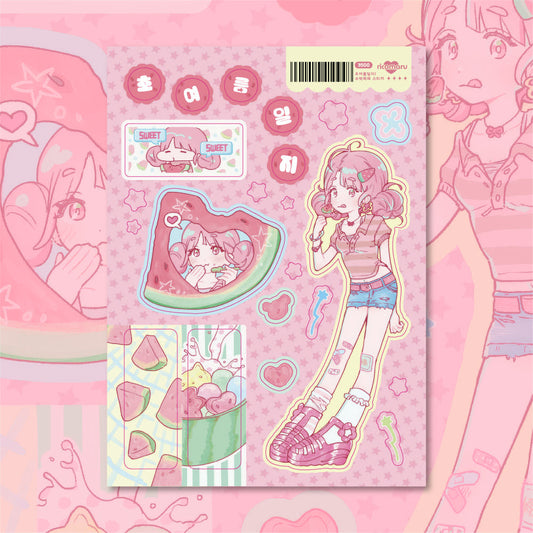 [Ricomaru] Early Summer Diary! Watermelon Punch Sticker Sheet