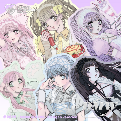 [Domi World] Maid 6 Piece Sticker Set