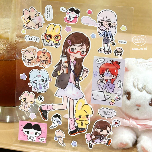[Nanasmood] Workaholic Again Today Sticker Sheet