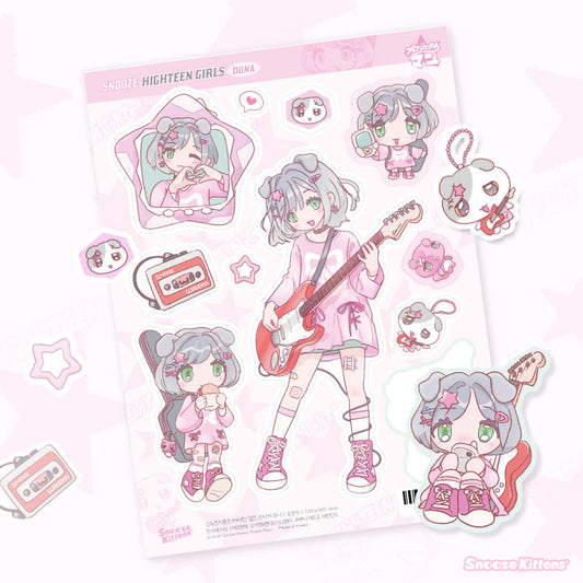 [Snooze Kittens] Highteen Girls Sticker Sheet (Duna)