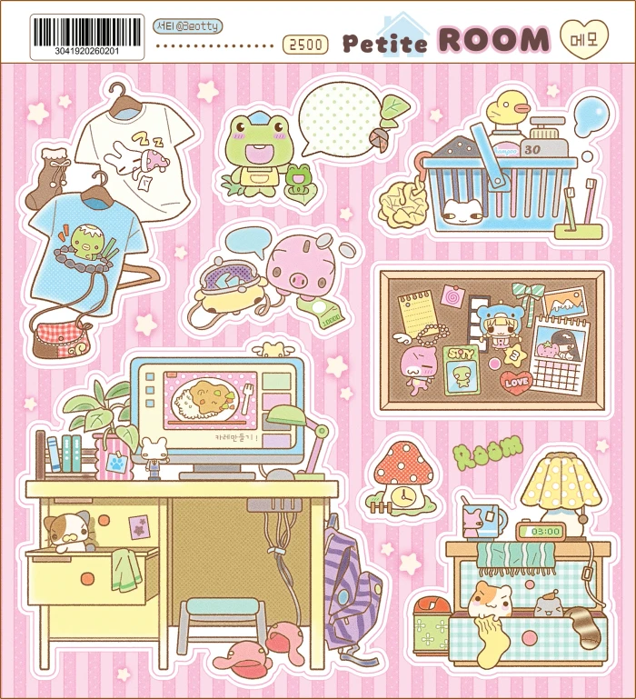 [3eotty] Petite Room Memo Sticker Sheet