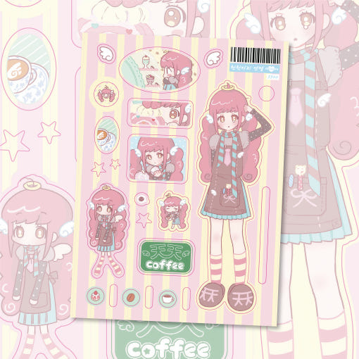 [Ricomaru] Slow Coffee Angel Sticker Sheet
