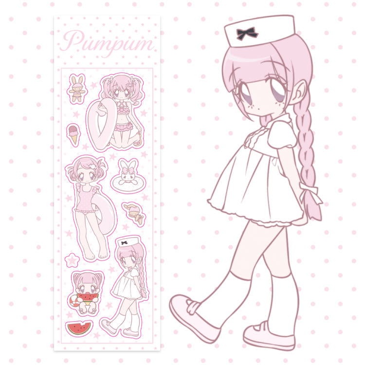 [Rumpumpum] Loner Girl Meta!! Summer2 Sticker Sheet (Clear)