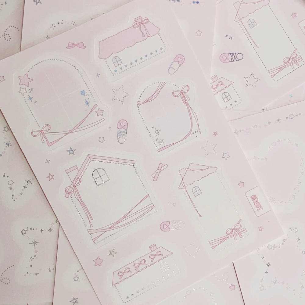 [Seorikkoch] Aurora House Memo Sticker Sheet (2 Sheets)