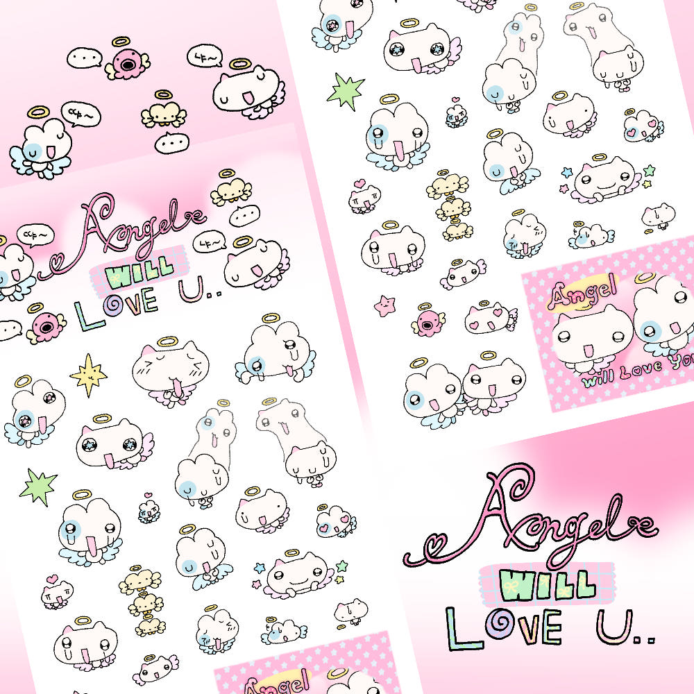 [Kittikaz.z] Angel Will Love U Deco Sticker Sheet