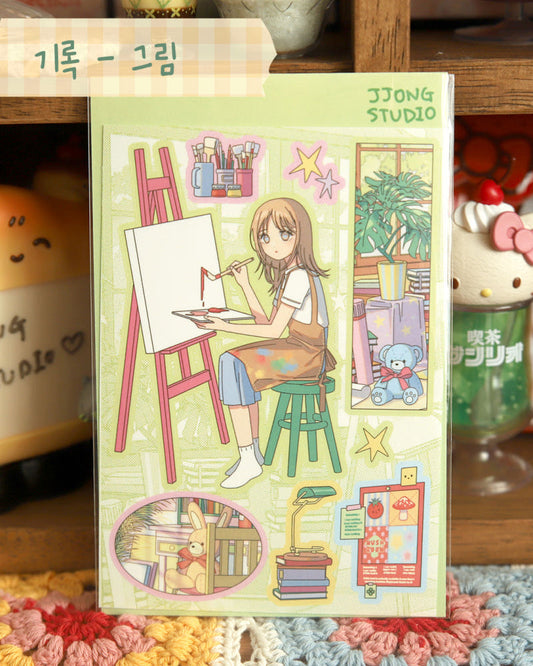[Jjong Studio] Painting Character Deco Sticker