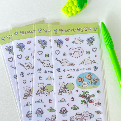 [Heart Sheep Studio] Puppy and Green Garden Sticker Sheet