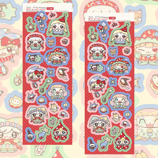 [Ako, Aikong] Cute Clown Deco Sticker Sheet