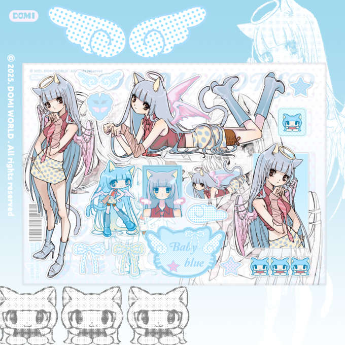 [Domi World] Baby Blue Sticker Sheet