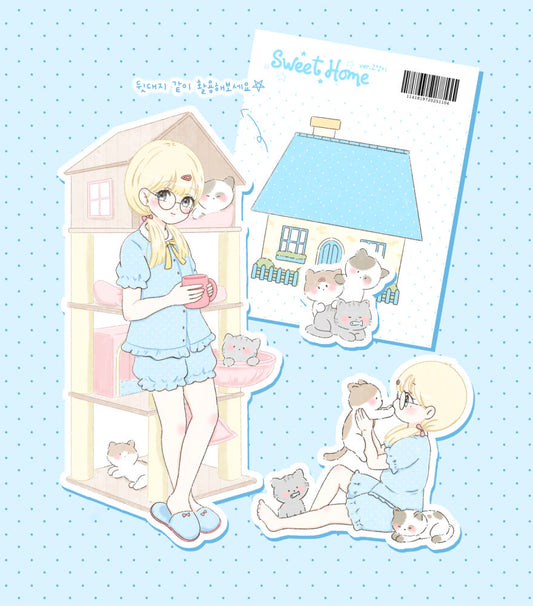 [Angkku] Sweet Home (Cat ver.) Die Cut Sticker Pack