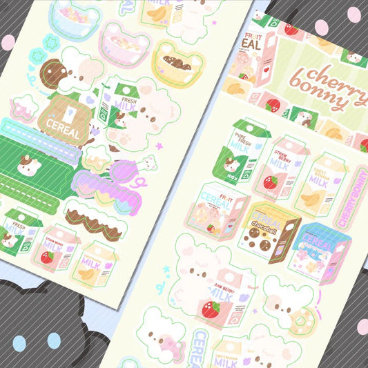 [Cherry Bonny] Milk and Cereal Deco Sticker