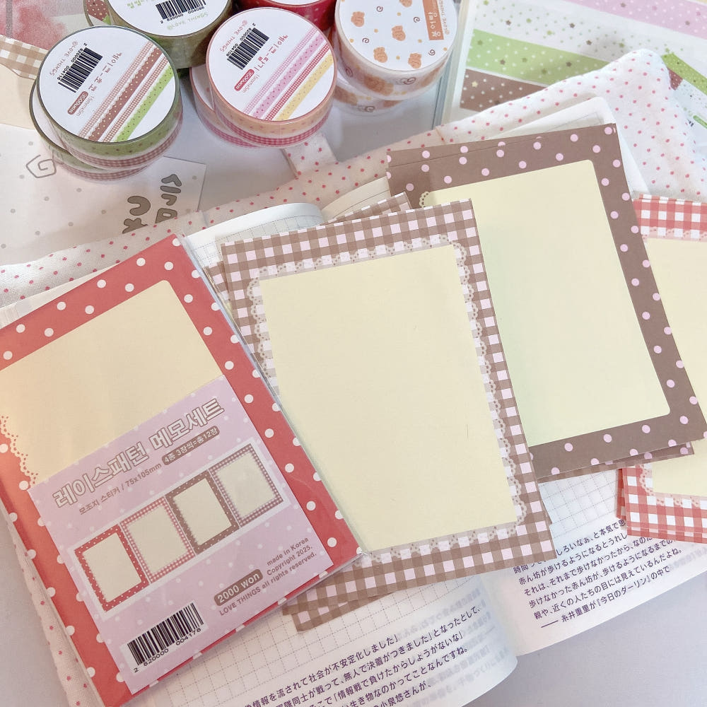 [Love Things] Lace Pattern Memo Sticker Set