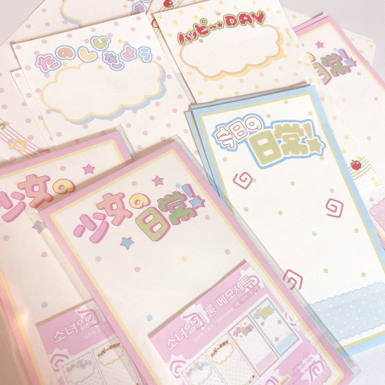 [Love Things] Girl’s Diary Long Memo Sticker Set