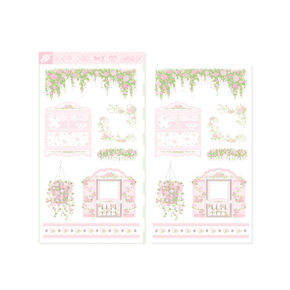 [Pearly Button] Cottage Garden Object Sticker Sheet