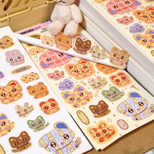 [Ako, Aikong] Pattern Vintage Friends Sticker Sheet