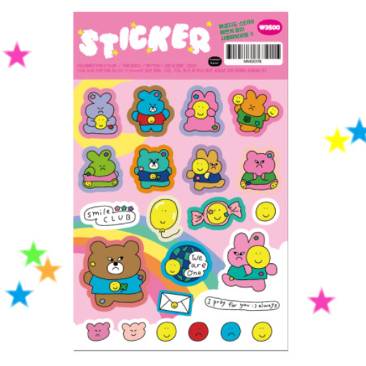 [Monanbear] Smile Club Sticker Sheet