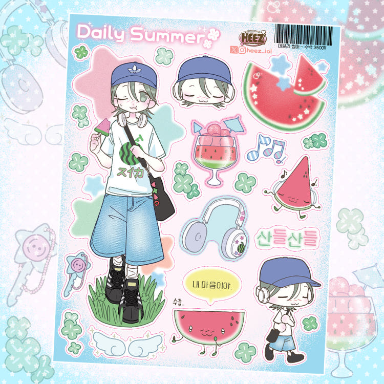 [Heez] Daily Summer - Watermelon Sticker Sheet – It's Deco Day