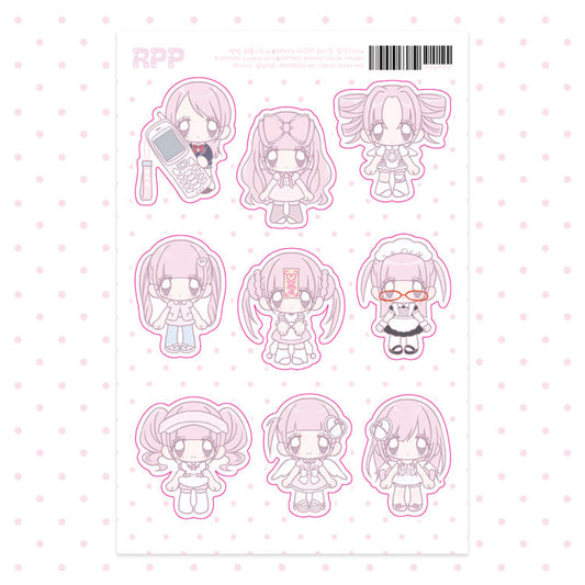 [Rumpumpum] Loner Girl Meta! Mini Me White Sticker Sheet