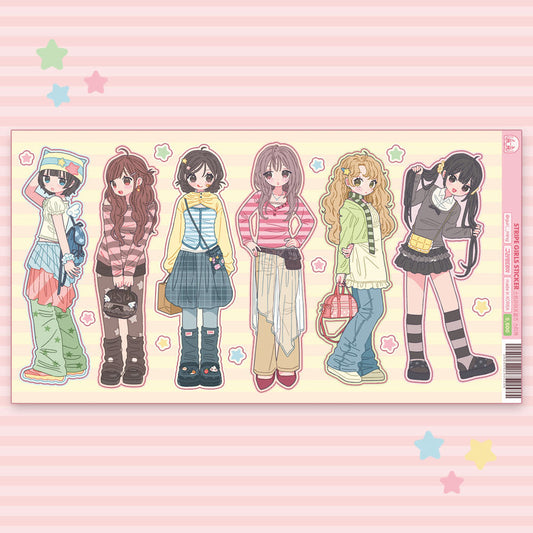 [Guriming] Stripe Girls Sticker Sheet