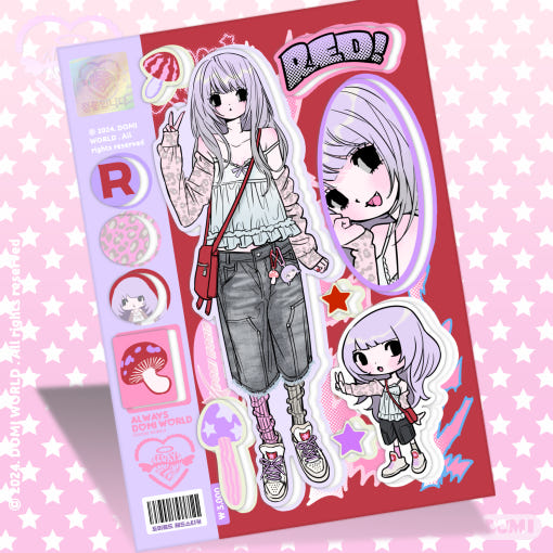 [Domi World] Red! Kiss Cut Sticker Sheet