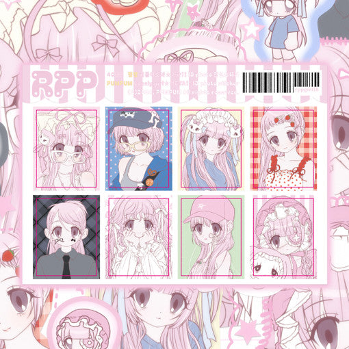 [Rumpumpum] Loner Girl Meta! ID Photo Sticker Sheet