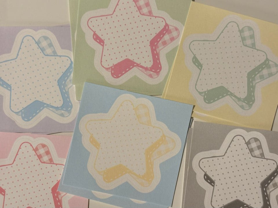 [Happiest Fluffy Shop] Star Layered Memo Sticker Set