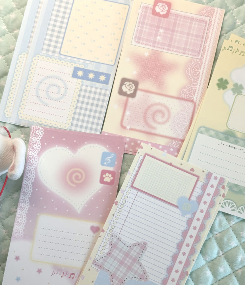 [Happiest Fluffy Shop] Lace Long Memo Sticker Set