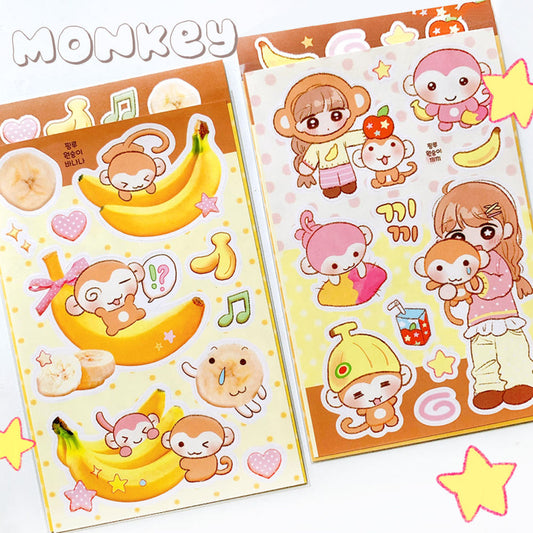 [Pink Rue] Banana Sticker Sheet (2 Options)