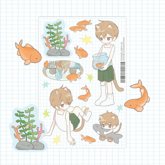 [Little Bird] Goldfish Boy Sticker Sheet