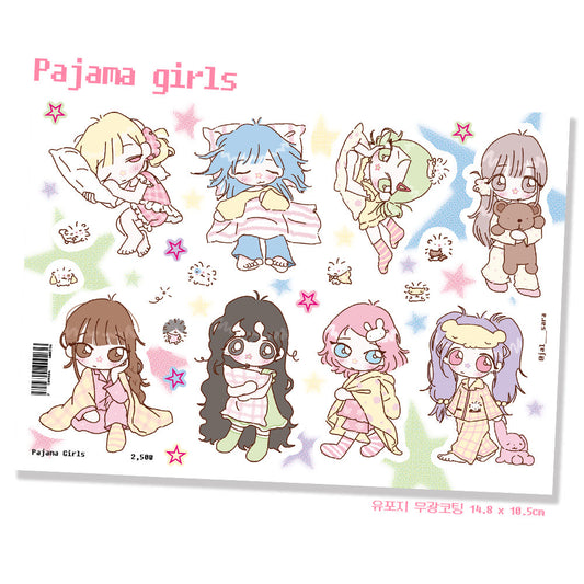 [Jal Sara] Pajama Girls Sticker Sheet