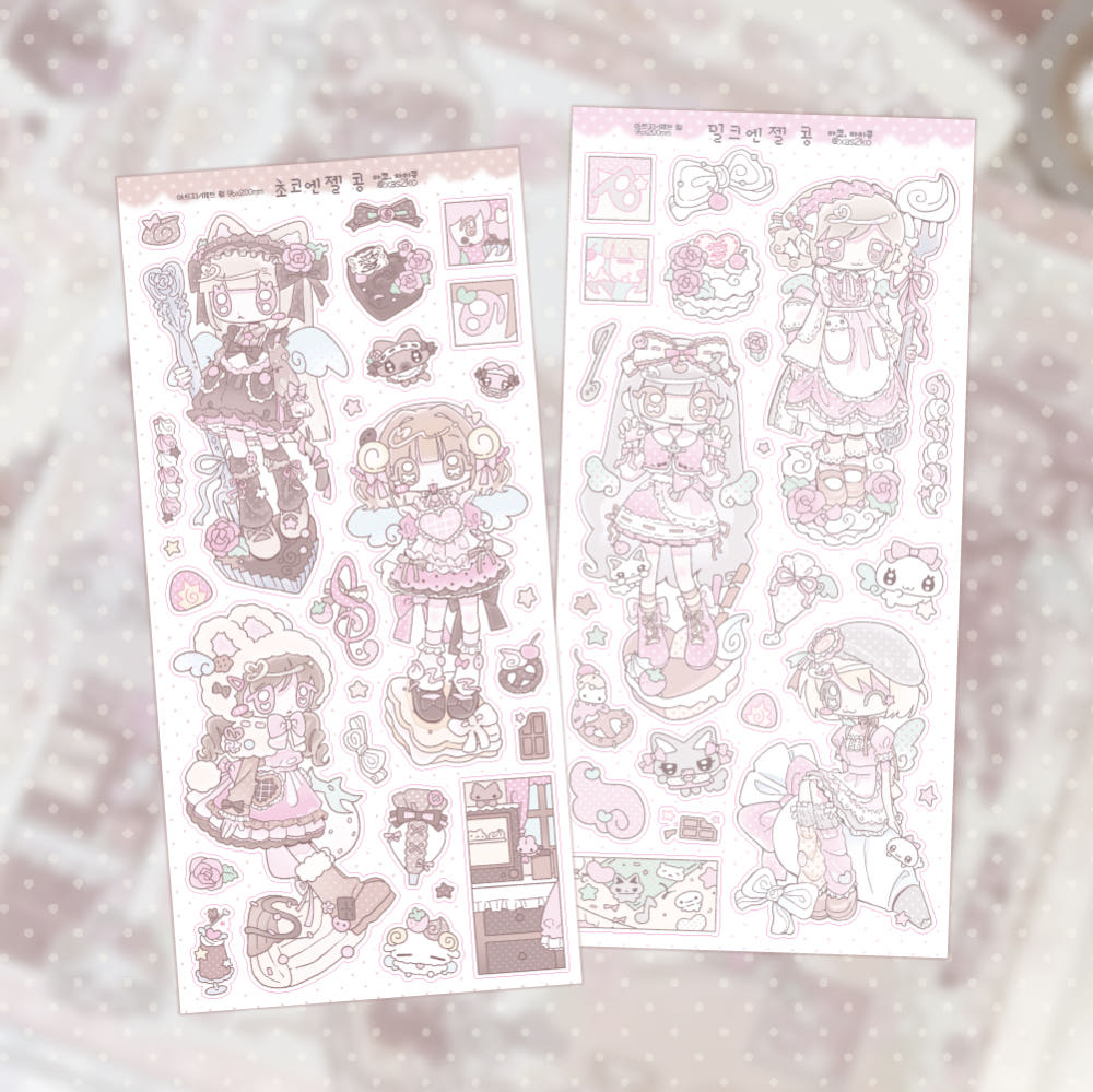 [Ako, Aikong] Angel Bean! Sticker Sheet (2 ver.)