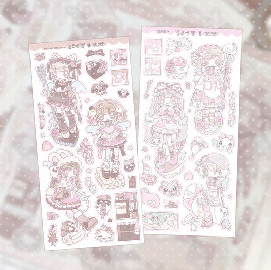 [Ako, Aikong] Angel Bean! Sticker Sheet (2 ver.)