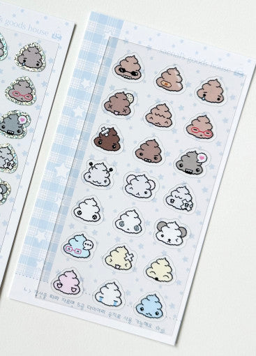 [Seok Sae Nal] Poo Poo, Baby Poo! Deco Sticker Sheet (Transparent)