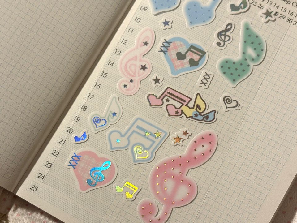 [Happiest Fluffy Shop] Melody Dot Deco Sticker Sheet