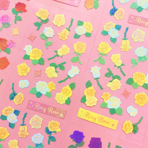 [Manta Box] Yellow Rosy Rose Deco Sticker