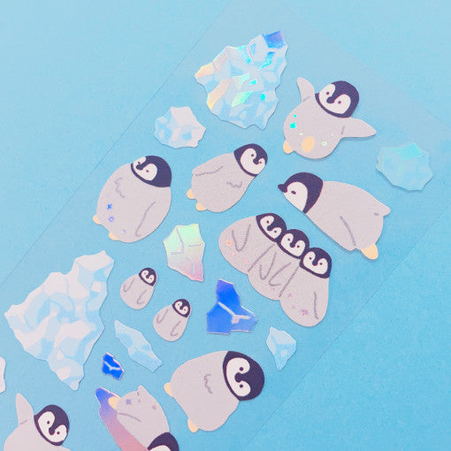 [Manta Box] Penguin with Glaciers Alphabet Deco Sticker