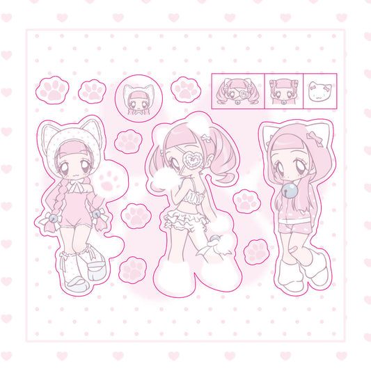 [Rumpumpum] Kitty Liberation Clear Sticker Sheet